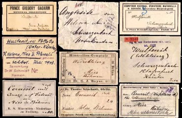 A selction of old Mineral Labels - The Assay House