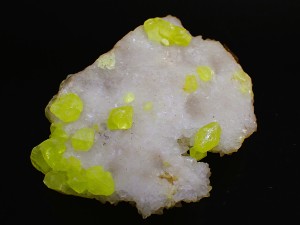 Sulphur on Aragonite